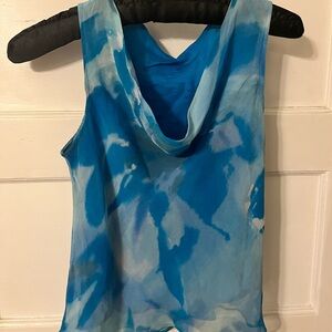 Blue Tie-Dye Sleeveless Top
